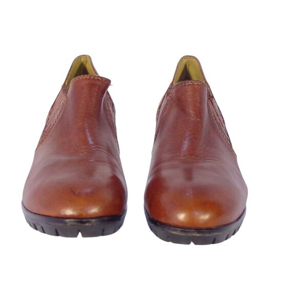 ROBERT ZUR $398 Heeled British Tan Leather Lug Sole Ankle Boots 38/8 - Picture 6 of 10